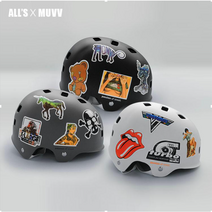 MUVV 전동 킥보드 헬멧, 블랙 LED (M-size)