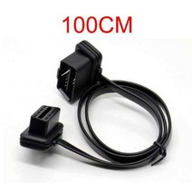 100cm 60cm 평면 얇은 국수 OBD2 OBDII 16Pin ELM327 수-암 팔꿈치 연장 케이블 진단 스캐너 커넥터