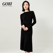 고비 순수 캐시미어 드레스 여성 중간 길이 2022 가을 새로운 무릎 높이 하이엔드 긴팔 캐시미어 바닥 셔츠