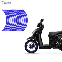 LINE CUT 혼다 비전110 전년식 전용 휠스티커 림테이프 데칼스티커, 노랑