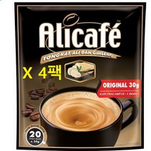 알리카페 오리지널 4팩 (20티백 x 30g) / 원조성분 그대로 / 말레이시아 총판에서 직발송, 20개, 30g