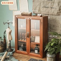 미니 장식장 엔틱 빈티지 우드 레트로 복고풍 고재 유리 진열대 수납장 인테리어 소품 원목, A 3단