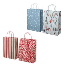IKEA 선물가방 26x35 2개 선물 포장 특이한 쇼핑백 이쁜 포장용품, 블루