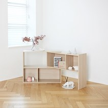 [모노폴리오] 페이지 2단 확장형 책장, 화이트오크