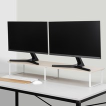 7NC 모니터받침대 듀얼 와이드 긴 높은 모니터선반, 베이지, 15cm (SVMS-28Y), 1개