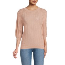 ELIE TAHARI 엘리 타하리 Elbow-Sleeve Knit Top - PEBBLE107727