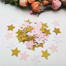 데코 소품반짝이 로즈 골드실버 스타 종이 카드 웨딩 생일 용품 베이비 샤워, 08 Las33 Pink Gold