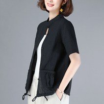 캐쥬얼 와이드 40대 50 마담 엄마옷 반팔 체크남방 여름옷 중년 여성의류 고귀한 루즈핏 와이셔츠 상의 594948643