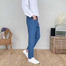 모룸 남자 이염없는 9부 일자 와이드 데님 팬츠 5컬러 M1708