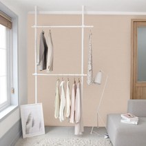 아도라하우스 모노 기둥식 행거 25파이 2단, 아이보리(함마톤)