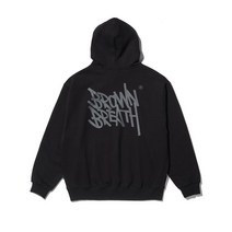 무파마 브라운브레스 후드 백 레터링 TAG HOODIE - BLACK