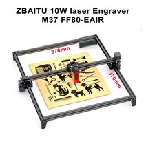 레이저커팅기 레이저가공기 아크릴조각기 ZBAITU 80W 각인기 10W 출력 CNC 커터 370*370mm 3D 목재 라우터 조각 및 절단 기계 RU/PL/US 창고, 05 M37-FF80-EAIR