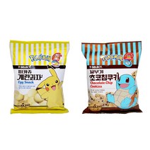 포켓몬스터 계란과자 초코칩쿠키 초코별 세트, 피카츄1 x 꼬부기1