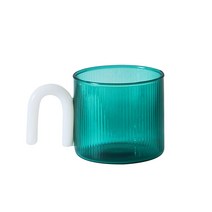 고급막걸리다채로운 핸들 리플 커피 컵 내열성 유리 머그잔 우유 차 사무실 Drinkware 생일 선물, 02 Aqua