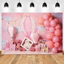 포토월 신생아 사진 배경 첫 번째 생일 파티 장식 소녀 남아 풍선 텐트 인테리어 Ph, Vinyl 60x40cm+NWH14698