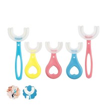 5점 세트 U자형 칫솔 수동식 유아용 칫솔 어린이 2-12세의 어린이용 키즈 칫솔 소프트 실리카 겔 브러쉬 헤드 보호치 구강 청소 브러쉬 경구 클리닝 툴 360도