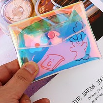 홀로그램 PVC 투명 초미니 파우치 이너백 가로 소형