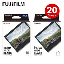 필름 카메라 fujifilm instax 와이드 필름 인스턴트 블랙 엣지 for fuji camera 100 200 210 300 500af lomography wide, 블랙 10장
