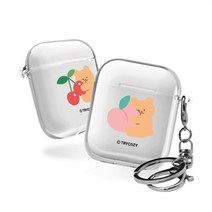 [에이치플러스몰] 디자인 에어팟1/2세대 클리어케이스 러브베어과일, type:아보카도