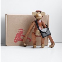 원숭이 장식 인형 우드 관절 코끼리 말모형 목각 서있는 풍수 말장식품, 매달린 배낭을 가진 사펠 나무 원숭이