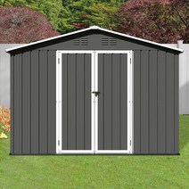 Morhome Sheds & Outdoor Storage 8 x 6 FT Outdoor Storage Shed Metal Garden Tool Shed Outside Sheds, 회색-6ftx8ft