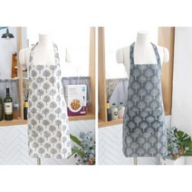 카페 공방 가벼운 여름 린넨 주머니 앞치마 쿠킹 조리용 세련된 선물용, 플로라