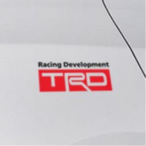 도요타 TRD 로고 차량용 꾸미기 스티커 범퍼 휀다 긁힘가리기 셀프시공 뒷타이어옆 아반떼 그랜저TG 모하비 마티즈 제네시스 K5 투싼 새차선물 올란도, 1개, 화이트