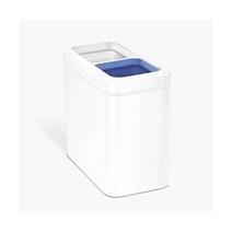 심플휴먼 10L 프로필 인테리어 개방형 쓰레기통 브러시드 스테인리스 스틸, White, 20 Liter Recycling Trash Can