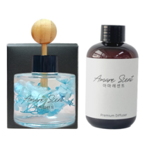 아마레센트 플라워 차량용 디퓨저 본품 120ml + 리필액 200ml, 파란수국 x 편백피톤치드