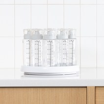 (선물세트)플레로 시노글라스 300ml 오일병 양념병 회전 트레이, (선물세트)라이트그레이_시노글라스9P+트레이(소)1P