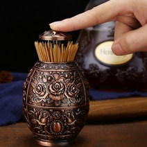 메탈 이쑤시개통 홀더 업소용 가정용 수동 프리미엄 고풍 엔틱 고전적 분위기 부잣집 인테리어 장식 레트로 고급 레스토랑 코스요리 중국집 북유럽 정리함 수납 요지 고퀄리티(블랙)