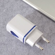 여행용멀티어댑터 USB 충전기 듀얼 2 포트 EU 5V 2A 여행 벽 어댑터 LED 조명 휴대 전화 usb 아이폰 11 프, 파란색 충전기, 03 Blue 충전r_02 US Plug
