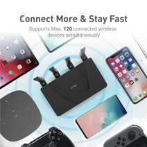 GL.iNet 플린트 (GL-AX1800) WiFi 6 라우터 듀얼 밴드 기가비트 무선 OpenWrt 사전 설치 지원 AdGuard Home, 01 US plug