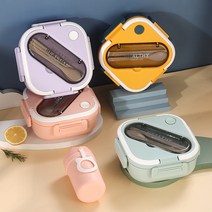 사각 보온도시락 휴대용 보온도시락, 녹색, 1개
