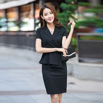 블랙 정장 기상캐스터 아나운서 원피스 결혼식 하객 첫출근복장 고급 오피스룩 방송의상 신부 정장 여름