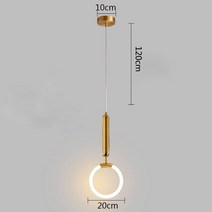 파워딜 골드 행잉 링 펜던트 조명 따뜻한 화이트 LED 램프 레스토랑 바 카페 U 모양, 02 B-1head_02 웜 화이트
