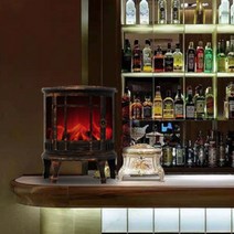 카페 인테리어 불멍 엔틱 북유럽풍의 LED 벽난로 무드등 불멍