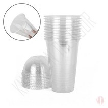 쿨러아이스컵 16온스 10P 컵+돔뚜껑 음료잔 투명플라스틱컵