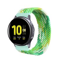스페이스쉴드 갤럭시워치 액티브2 44mm 40mm 호환 브레이드 솔로루프 나일론 스트랩 밴드 스트랩 16color 3+1, 샤이닝그린, S