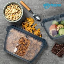 실리만 [실리만] 실리콘 푸드 주머니 소분 파우치 지퍼팩 700ml, 이지민트