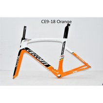 CECCOTTI 탄소 도로 자전거 프레임 PF30 하단 브래킷 속도 자전거 프레임 ROADBIKE 탄소 프레임 자전거 FRAMESET, 주황색, 49cm-PF30