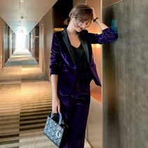 이상한 변호사 우영우 박은빈 최수연 하윤경 정장 세트 여성 투피스 겨울 퍼플 골드 벨벳