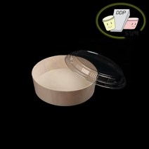 친환경 원형 배달 포장 용기 도시락 나무 PET뚜껑 나무용기 도시락용기 샌드위치 WD-RS155 300개