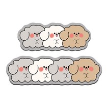 이노아 프리미엄 소프트 규조토 현관 부엌 싱크대 미끄럼방지 발판 주방발매트 대형, 송사탕강아지-그레이45x75