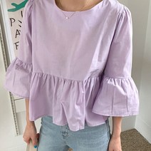 핏앤제이ㅡ체비즈 퍼프 프릴 블라우스