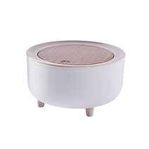 큐디스 인테리어 휴지통 2L, 화이트(몸체), 우드패턴 + 아이보리(커버), 1개