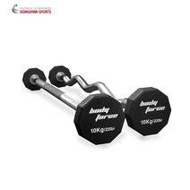[동화스포츠] 바디포스 TPU 우레탄 10각 고정식 바벨 일자바 컬바 10kg~30kg, 일자, 10kg, 1개