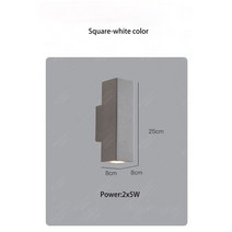 GYS-IP65 방수 LED 벽 램프 시멘트 GU10 전구 야외 조명 교체 광원 더블 헤드 스포트라이트 정원, 03 6000K white light, 03 Square White color