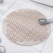 흡판 미끄럼방지 욕실매트, 66cm, 베이지, 1개