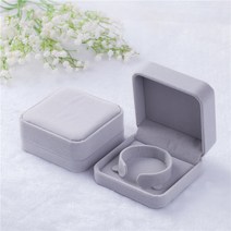 명품 원목 주얼리 보관함벨벳 팔찌 상자 목걸이 보석 보관 케이스 제안 약혼 웨딩 카운터 디스플, 03 Grey